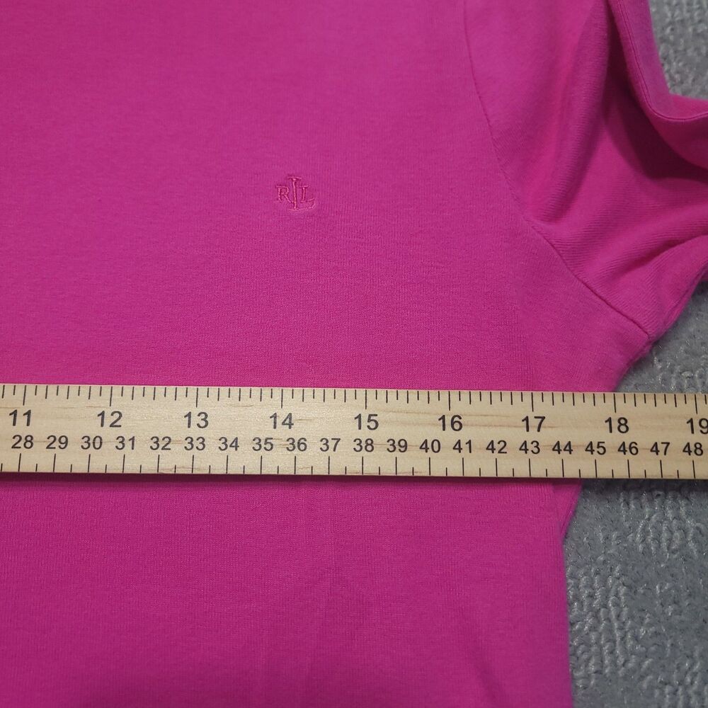 Ralph Lauren Turtleneck Womens L Pink Long Sleeve Emborderd Logo Cotton - Picture 6 of 10